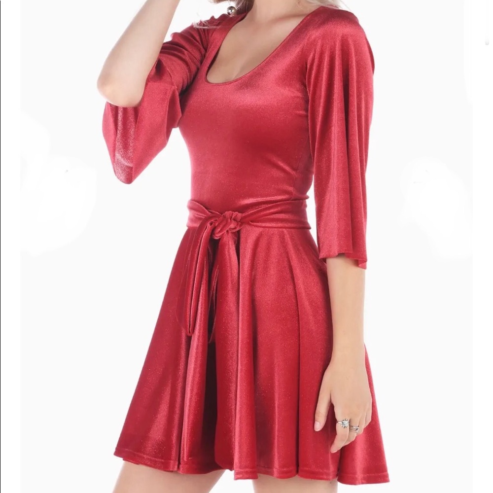 BlackMilk All that Glitters Velvet Red Playsuit LTD, SZ MD, new without tags
